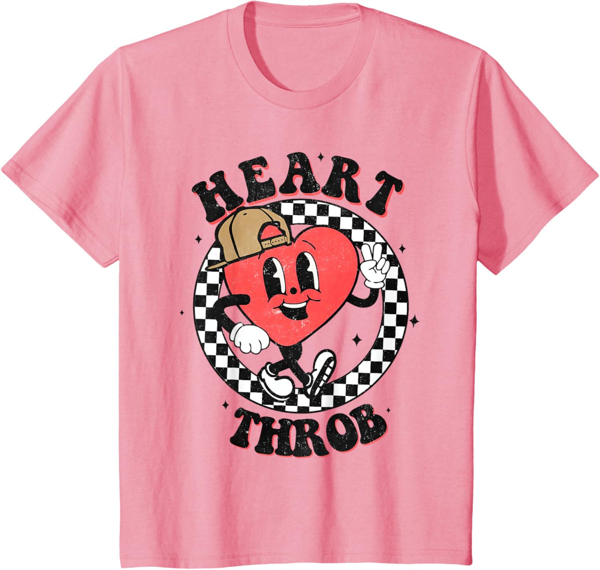 Retro Heart Throb Checkered Kid Preschool Boy Valentines Day