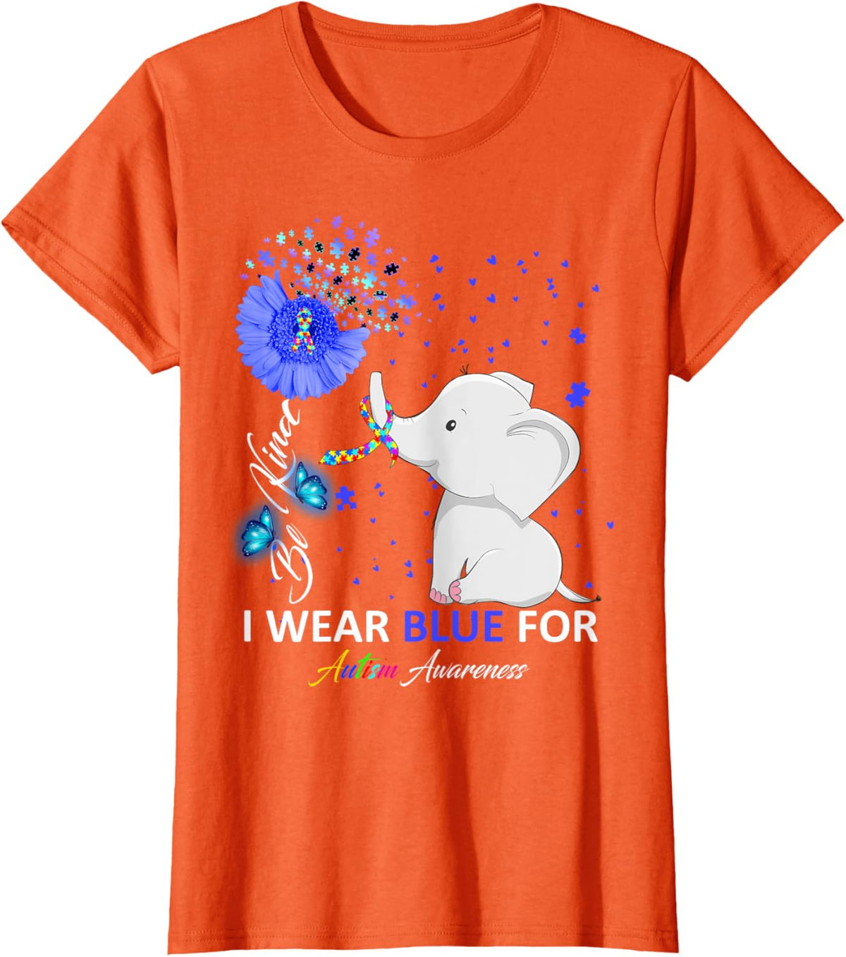 I Wear Blue Autism Awareness - Elephant Autism Awareness