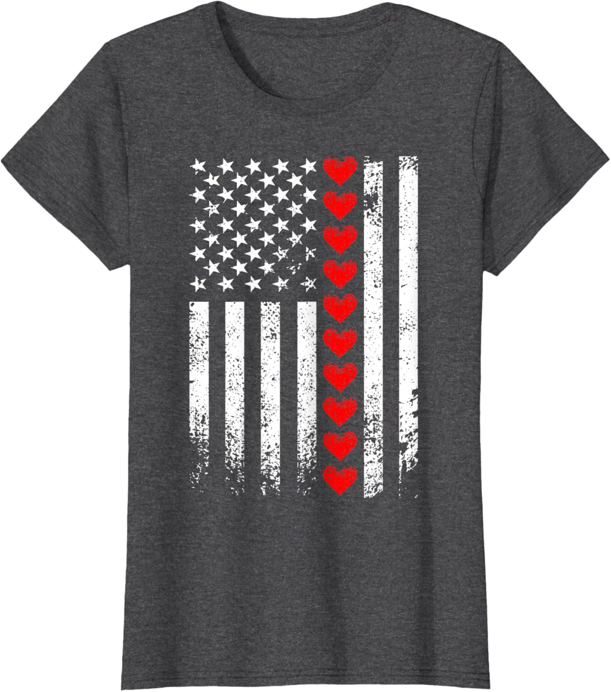 Vintage Valentines Day American Flag Hearts Mens Boys Kids