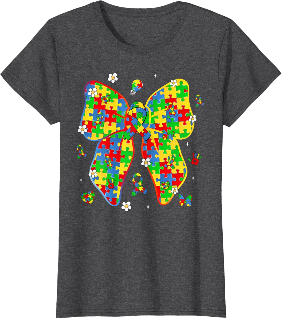 Autism Awareness Coquette Bow Puzzle Bow Women Kids Girl Boy