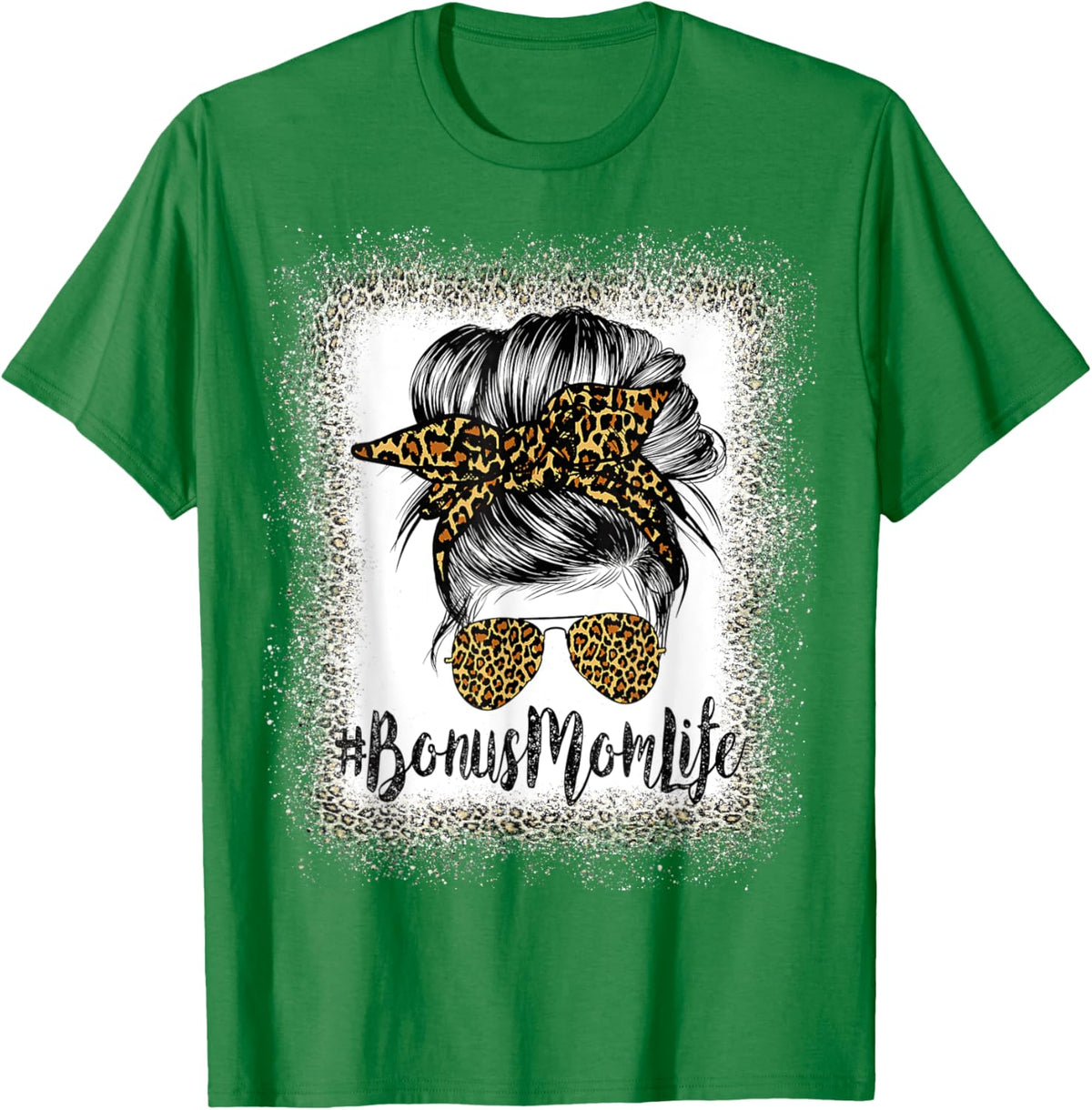 Bonus Mom Life Hair Bandana Glasses Leopard Mother&#39;s Day T