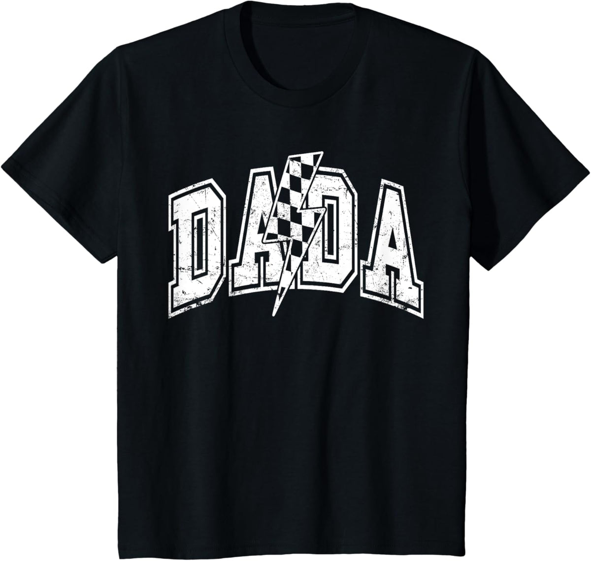Dada Lightning Bolt Checkered Varsity Dad Men Father&#39;s Day