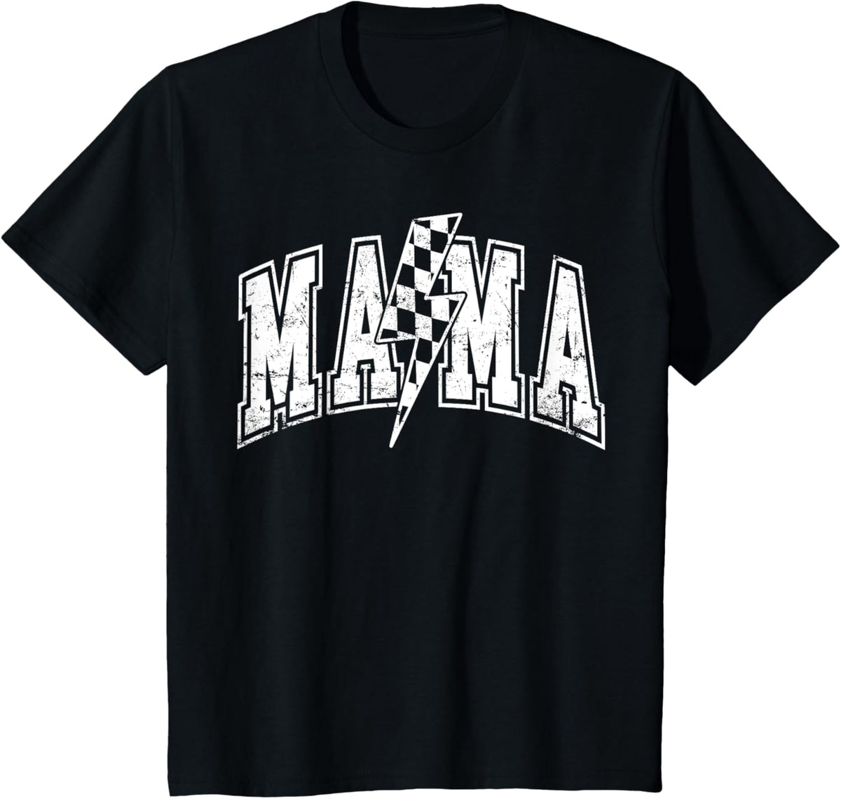 Mama Lightning Bolt Checkered Varsity Mom Women Mother&#39;s Day Mother Shirt