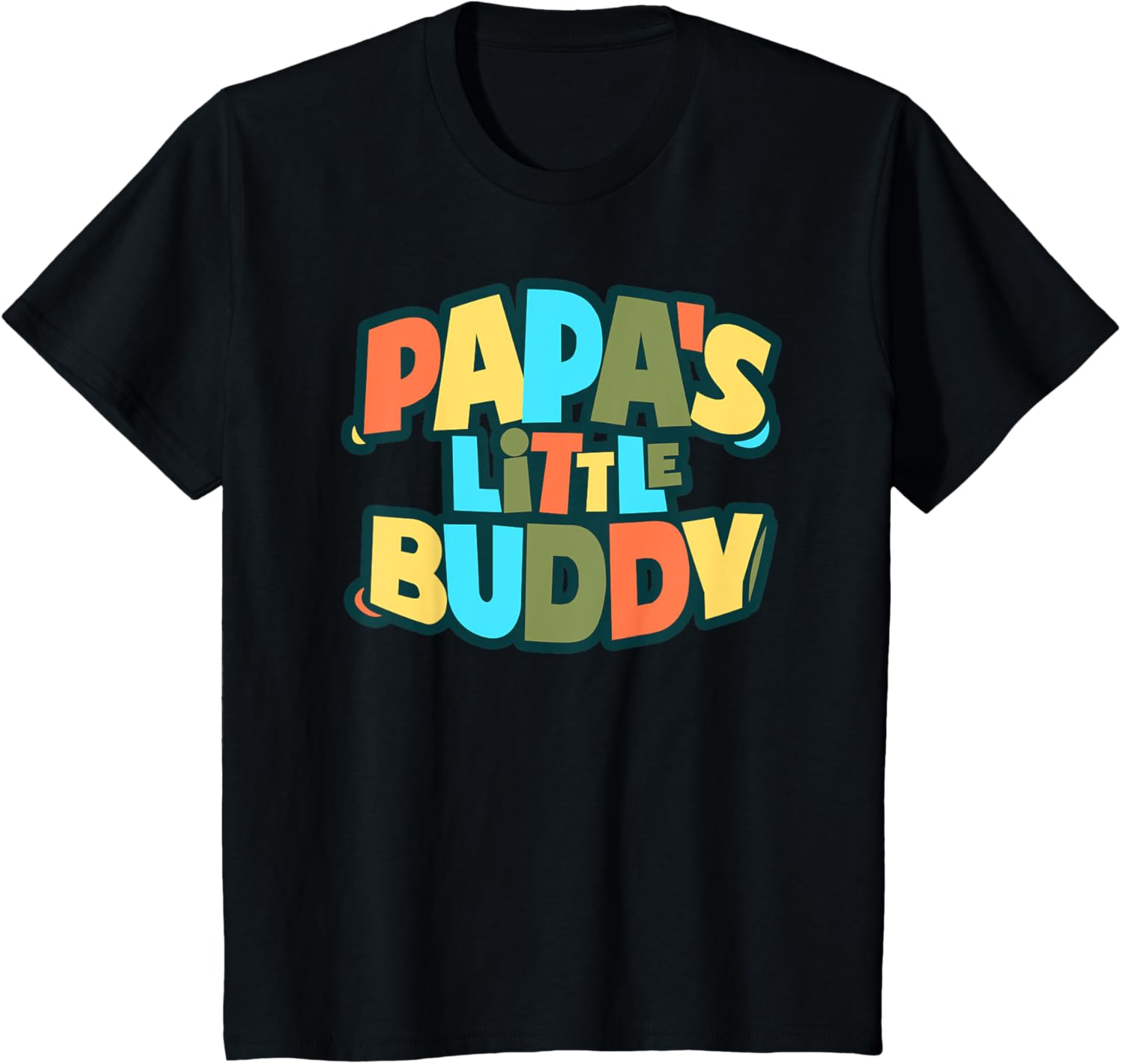 Kids Papa's Little Buddy Shirt Cute Toddlers Fathers Day Outfit