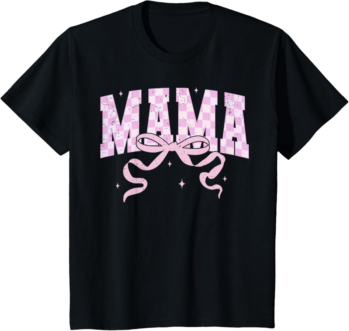 Retro Checkered Mama Coquette Mother&#39;s Day Pink Bow