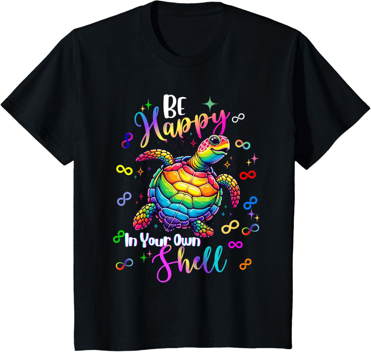 Rainbow Turtle Be Happy In Your Own Shell Autism Awareness
