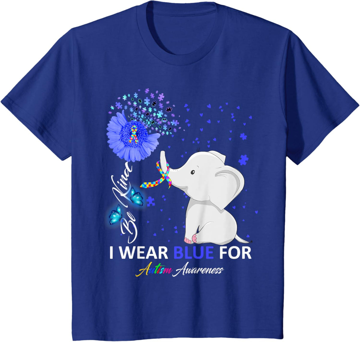 I Wear Blue Autism Awareness - Elephant Autism Awareness