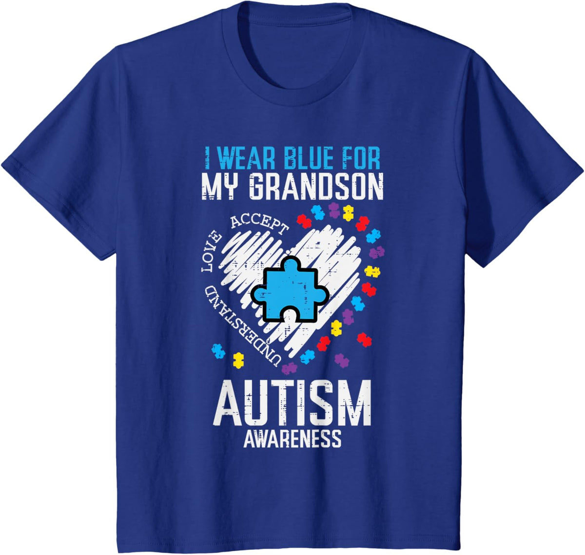 Blue For Grandson Autism Awareness Family Grandma Grandpa