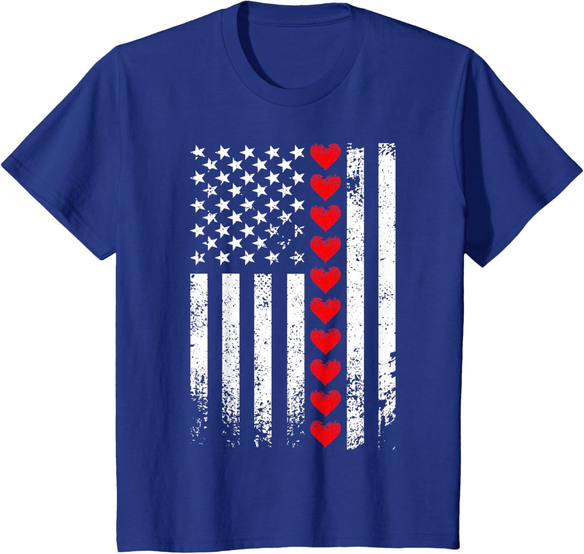 Vintage Valentines Day American Flag Hearts Mens Boys Kids