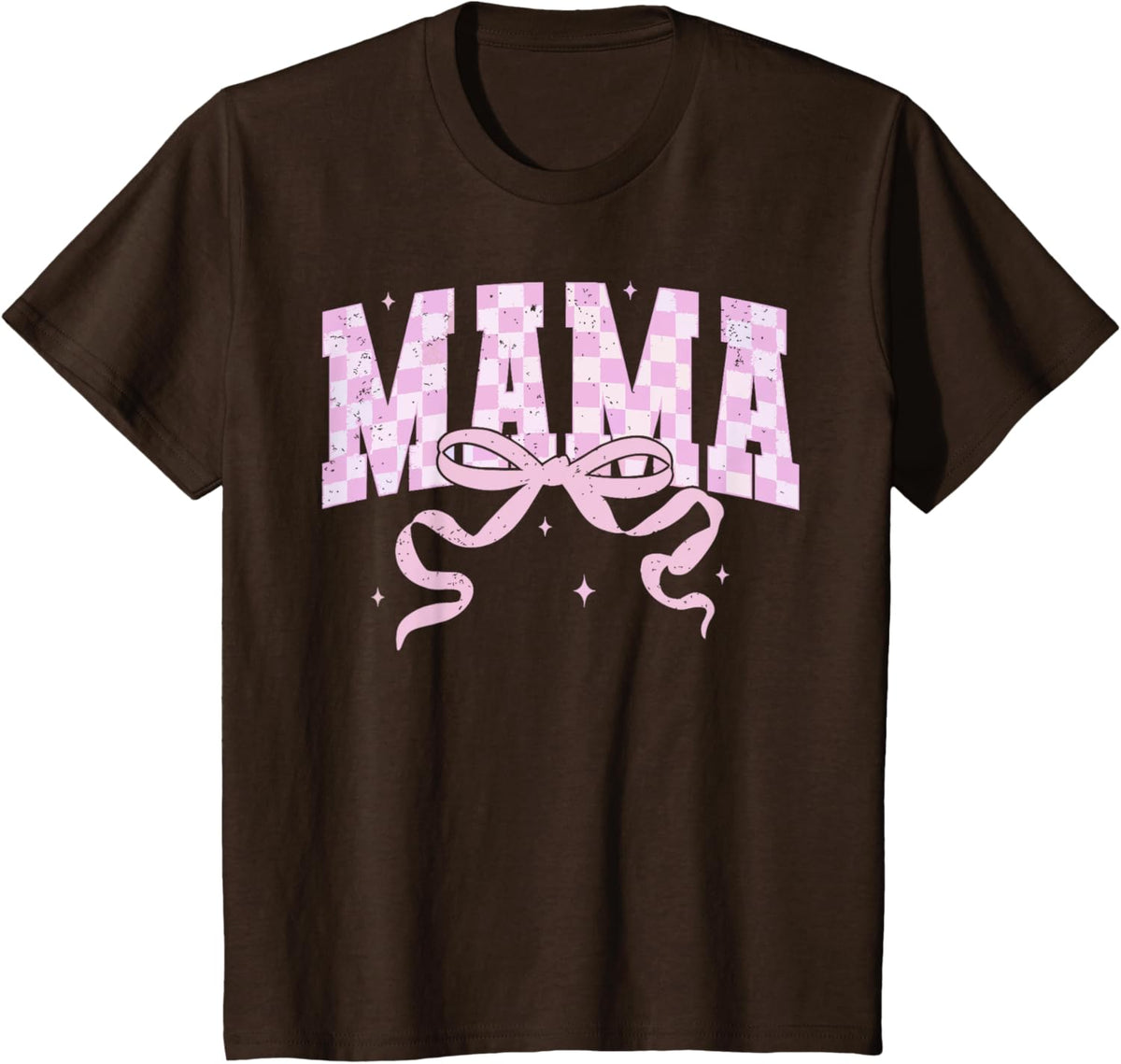 Retro Checkered Mama Coquette Mother&#39;s Day Pink Bow