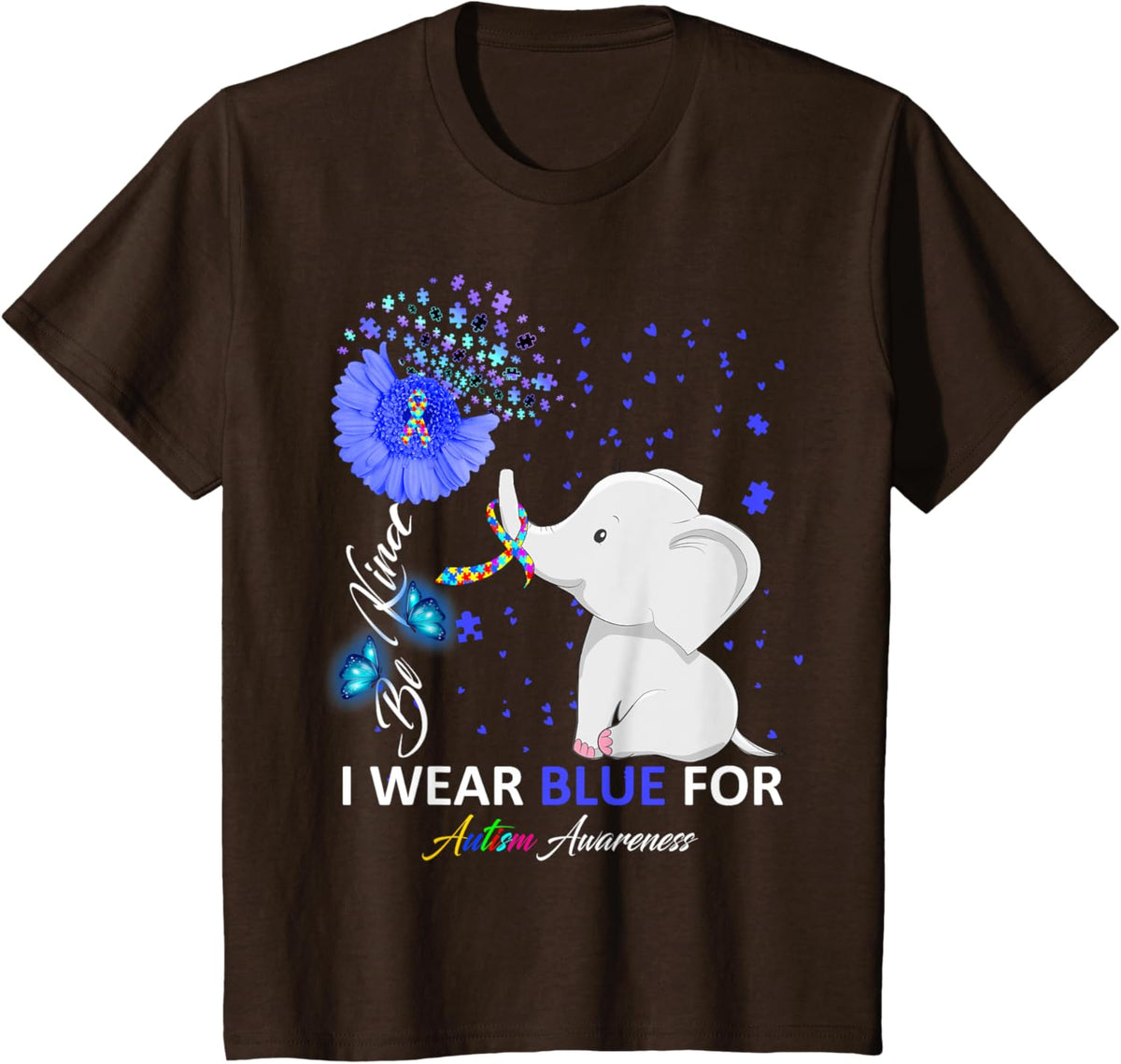 I Wear Blue Autism Awareness - Elephant Autism Awareness