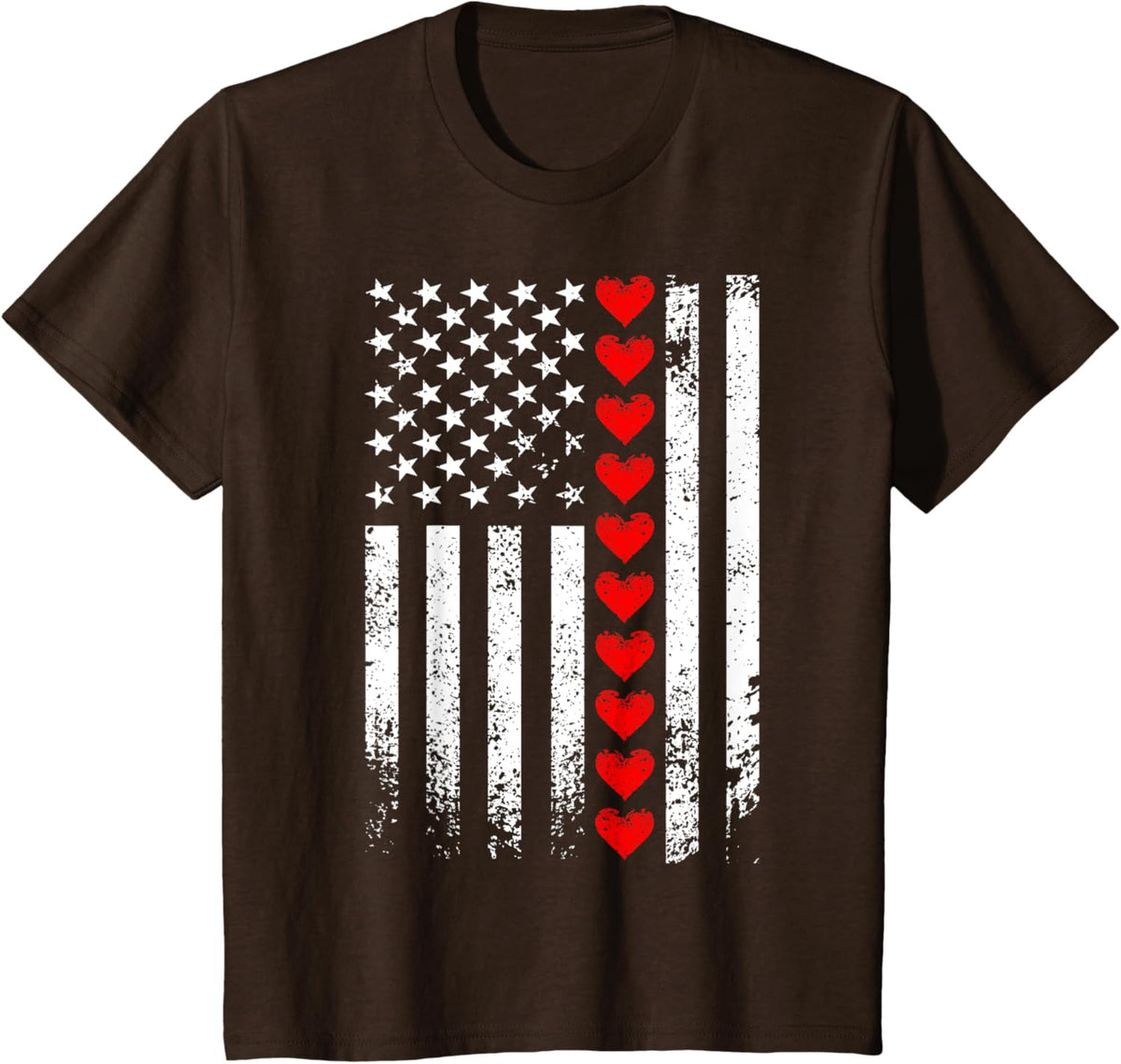 Vintage Valentines Day American Flag Hearts Mens Boys Kids