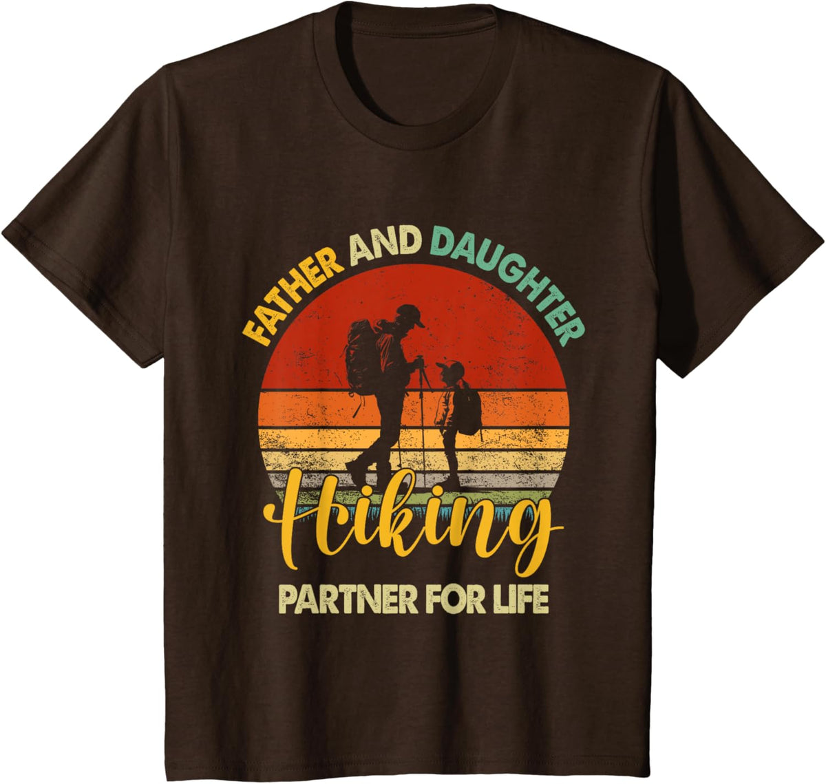 Retro Father Daughter Hiking Partner For Life Fathers Day