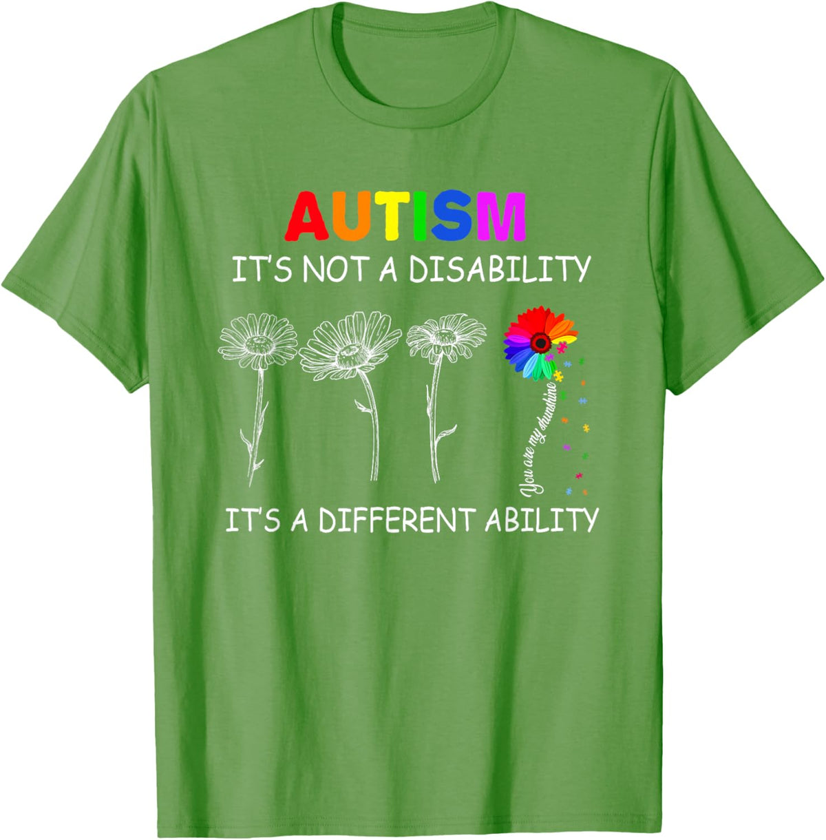 Not a disability its a different ability - Autism Awareness T-Shirt, Black