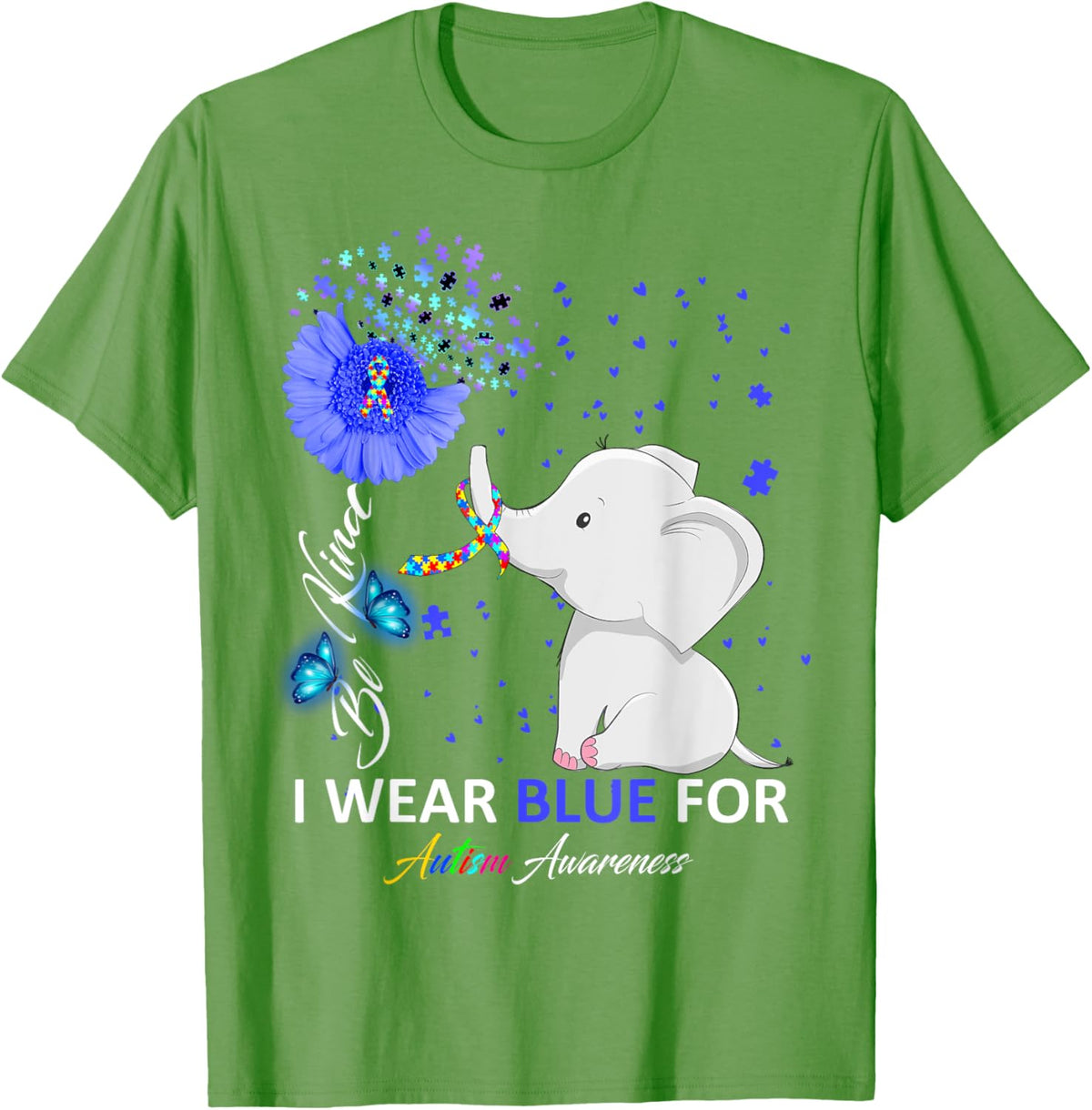 I Wear Blue Autism Awareness - Elephant Autism Awareness