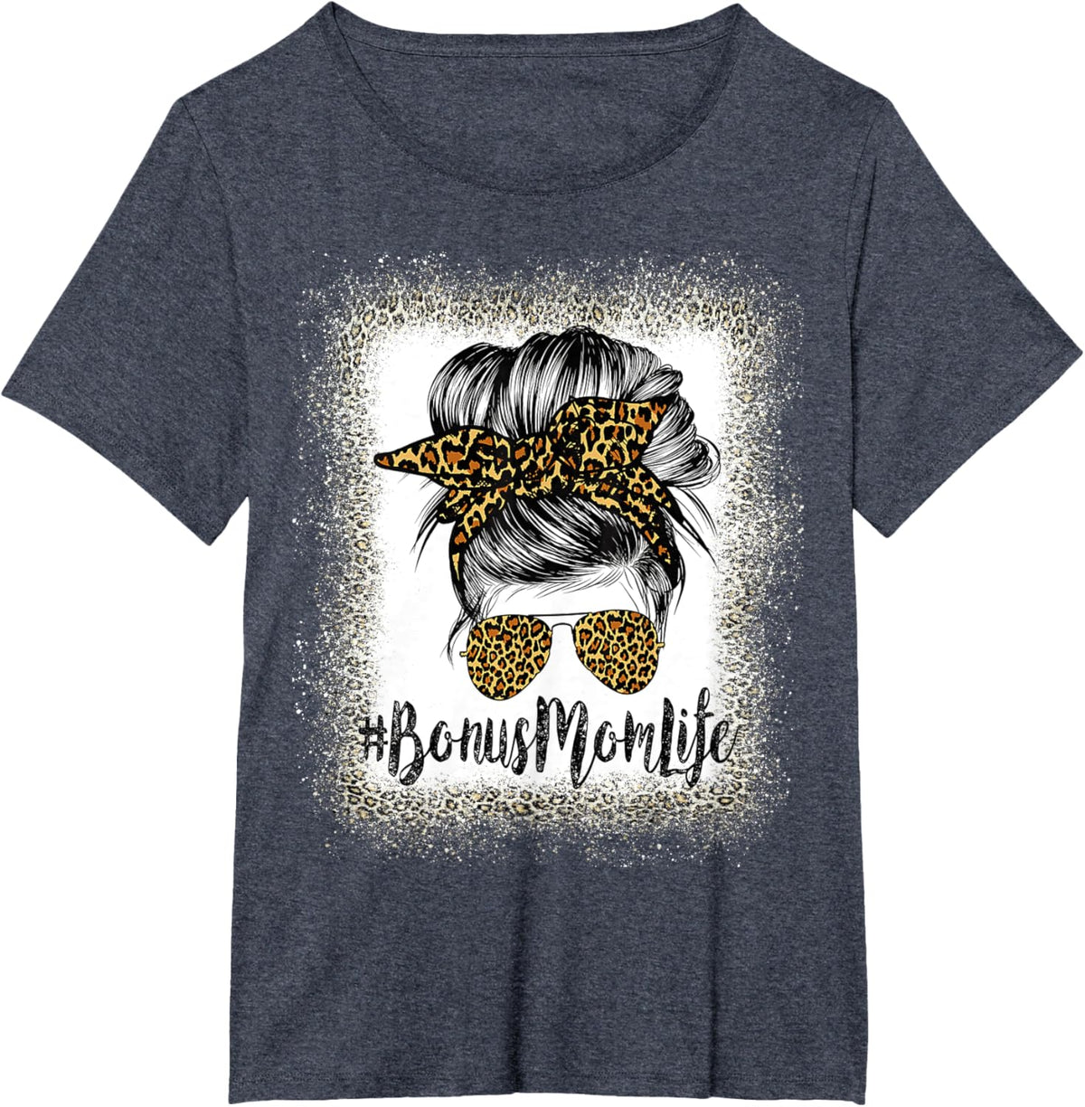 Bonus Mom Life Hair Bandana Glasses Leopard Mother&#39;s Day T