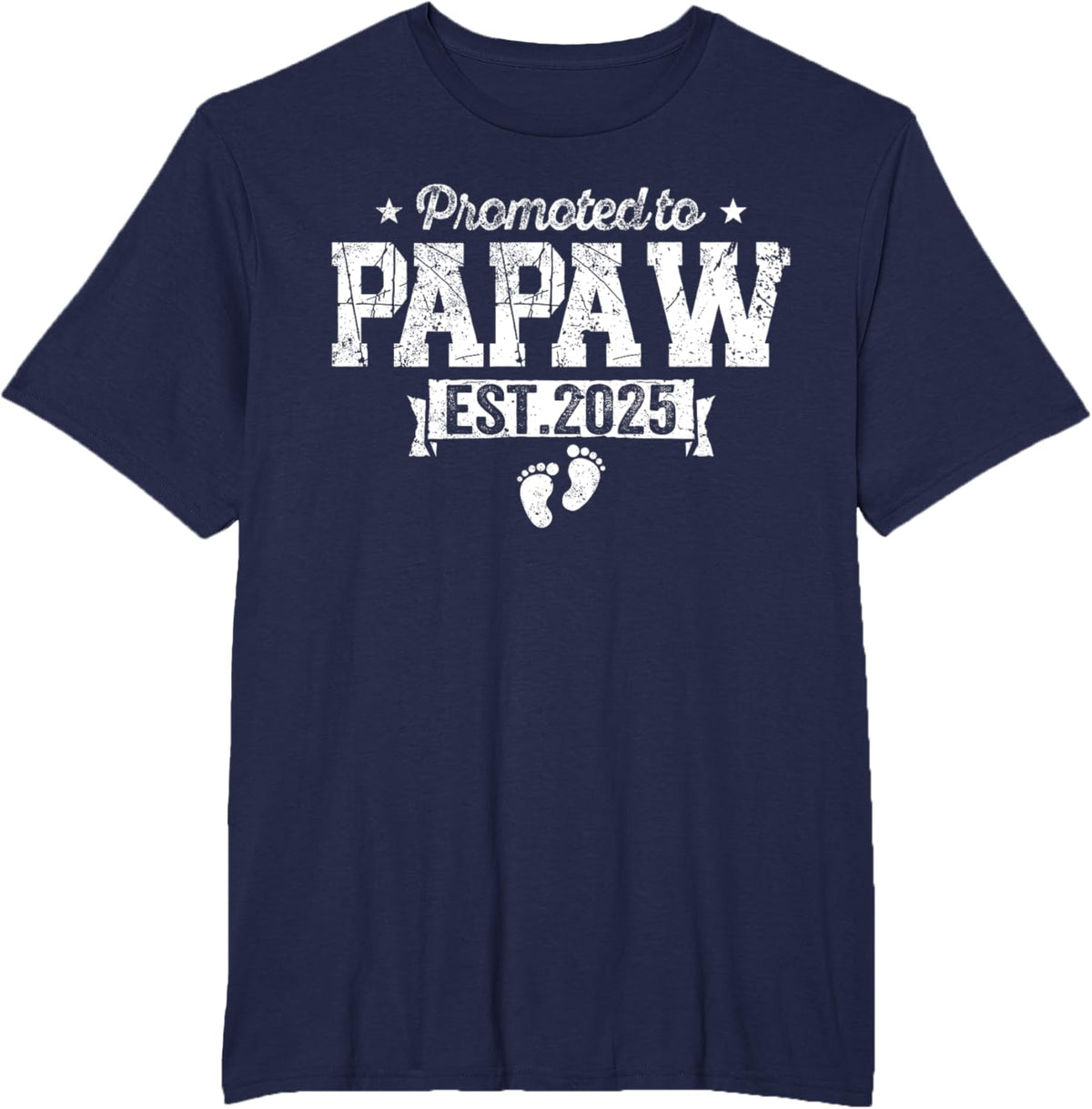 Retro Promoted To Papaw 2025 New Papaw First Father&#39;s Day T-Shirt, Small, Black