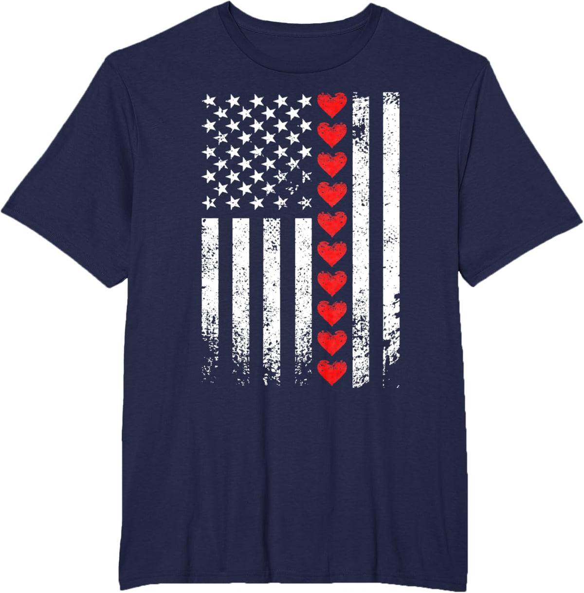 Vintage Valentines Day American Flag Hearts Mens Boys Kids