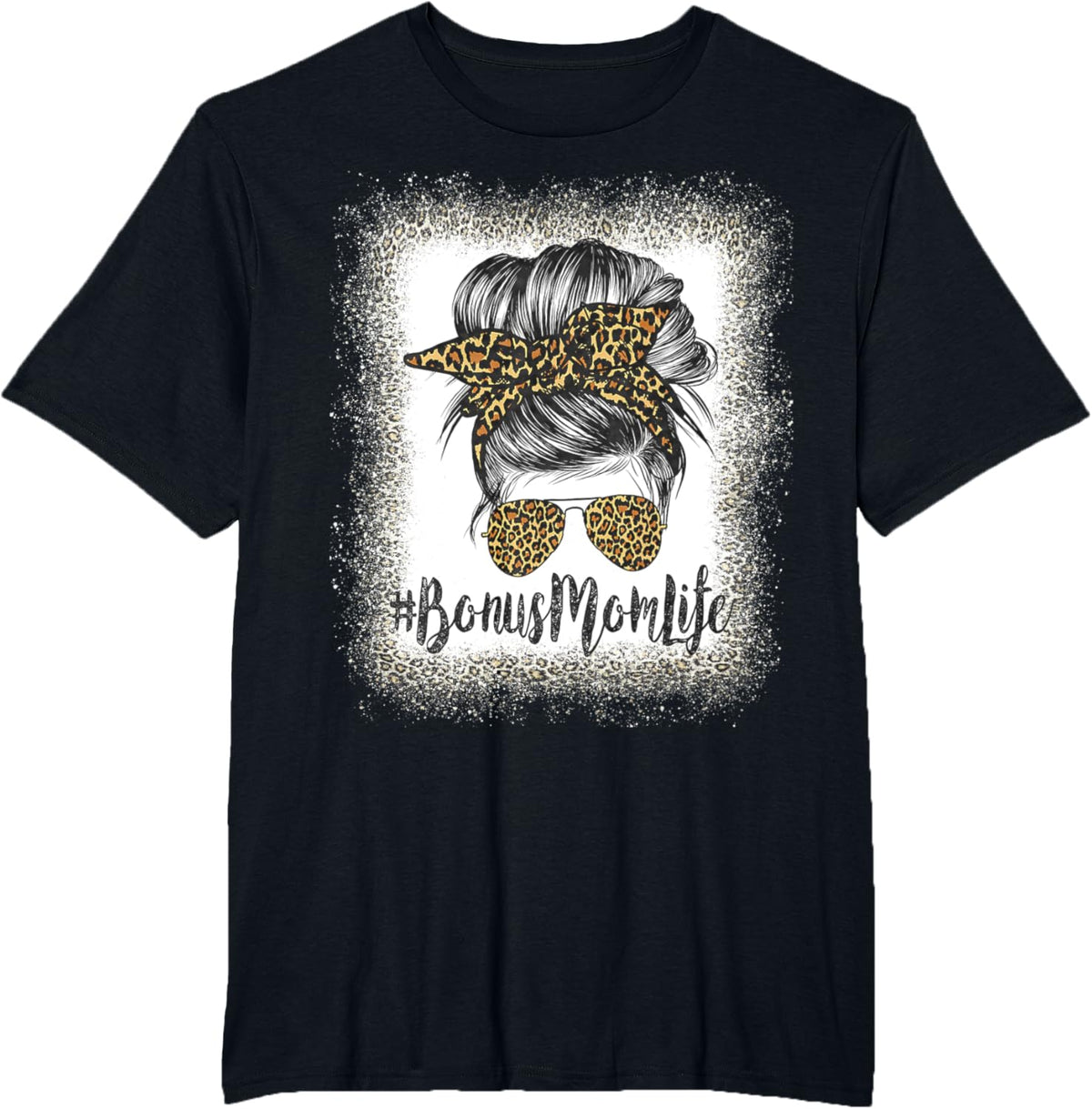 Bonus Mom Life Hair Bandana Glasses Leopard Mother&#39;s Day T