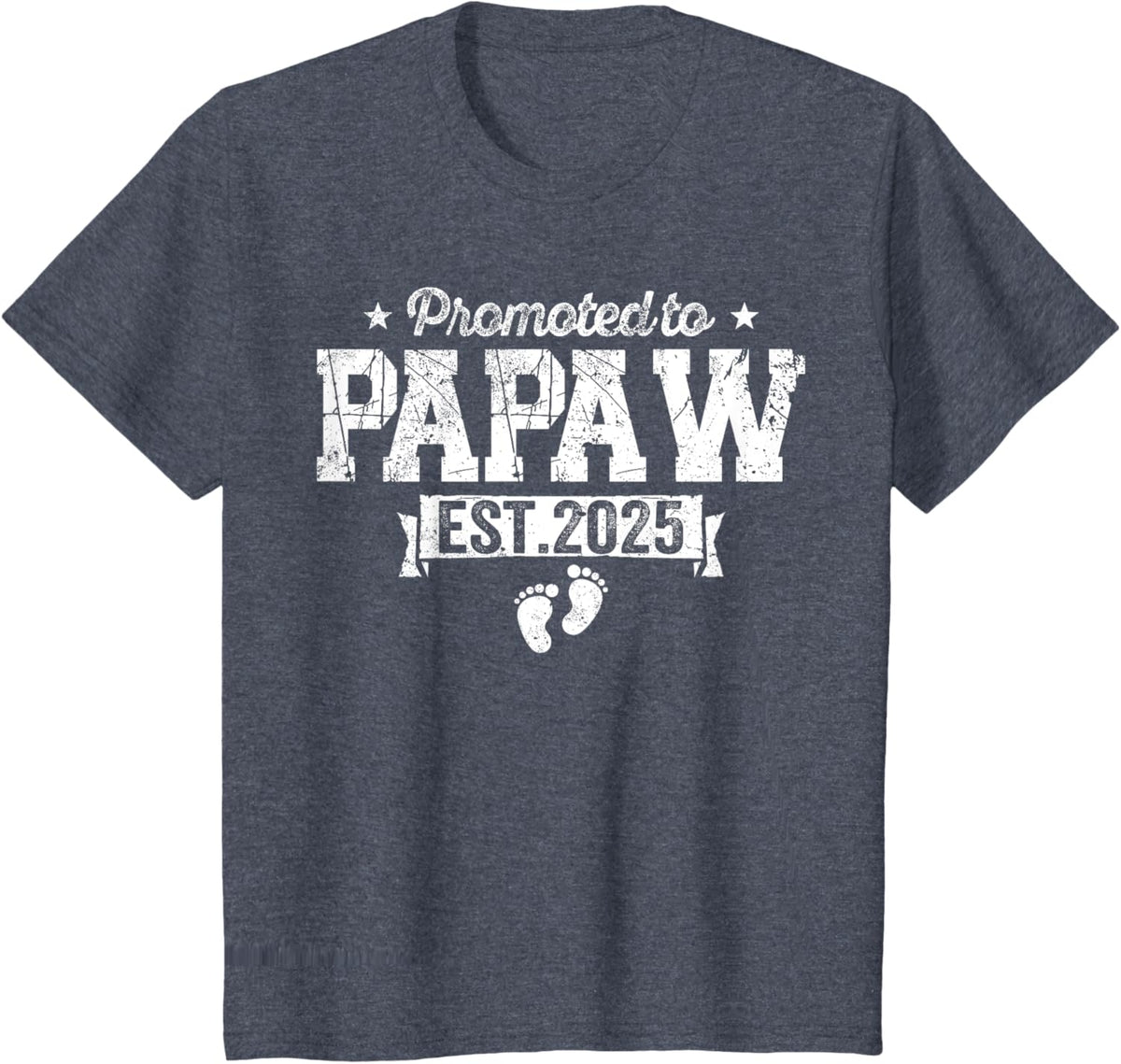 Retro Promoted To Papaw 2025 New Papaw First Father&#39;s Day T-Shirt, Small, Black