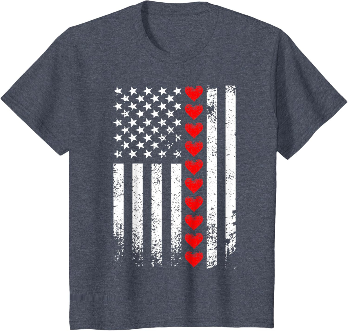 Vintage Valentines Day American Flag Hearts Mens Boys Kids