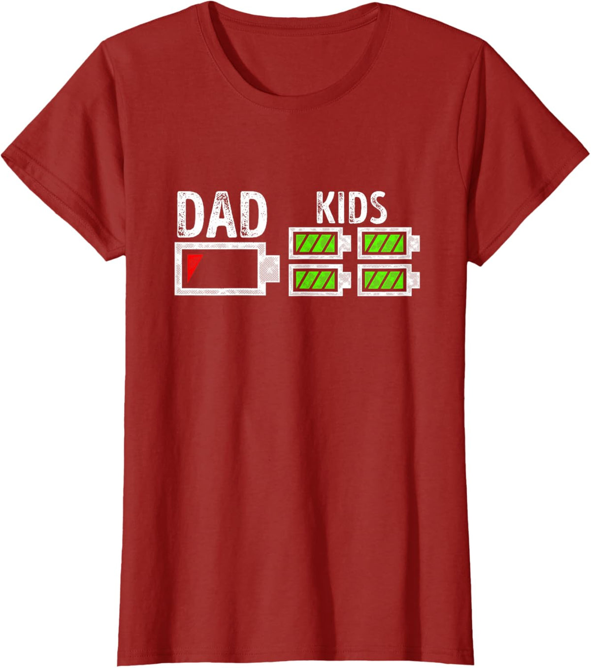 Dad of Four Low Battery Funny Father of 4 Kids Dad