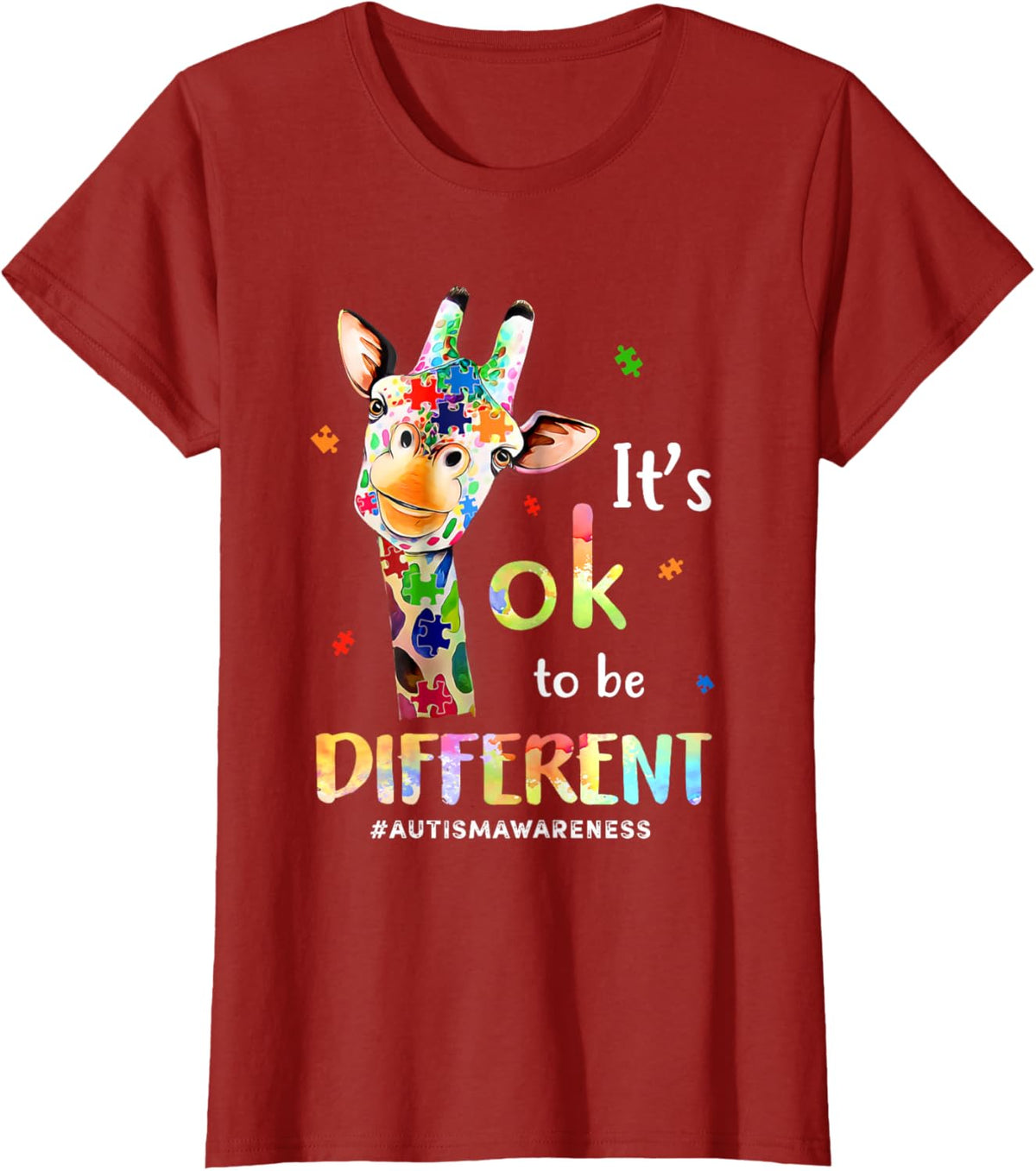 Its Ok To Be Different Autism Awareness Giraffe