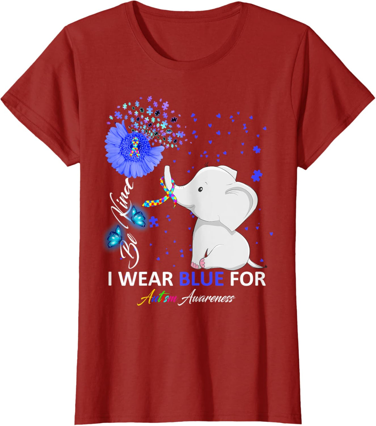 I Wear Blue Autism Awareness - Elephant Autism Awareness