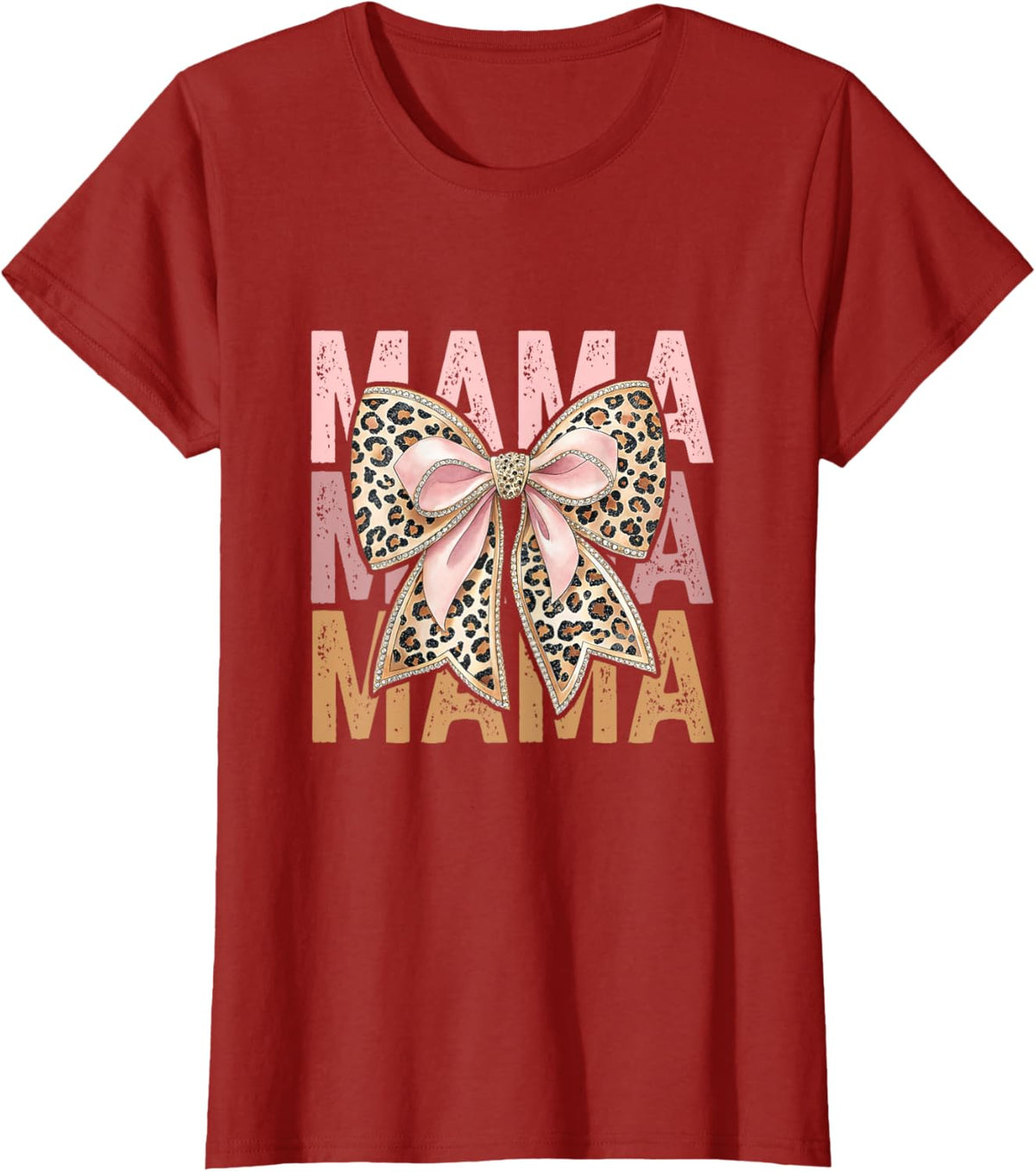 Retro Leopard Mama,Cute Mom Retro Coquette Bow Mother&#39;s Day