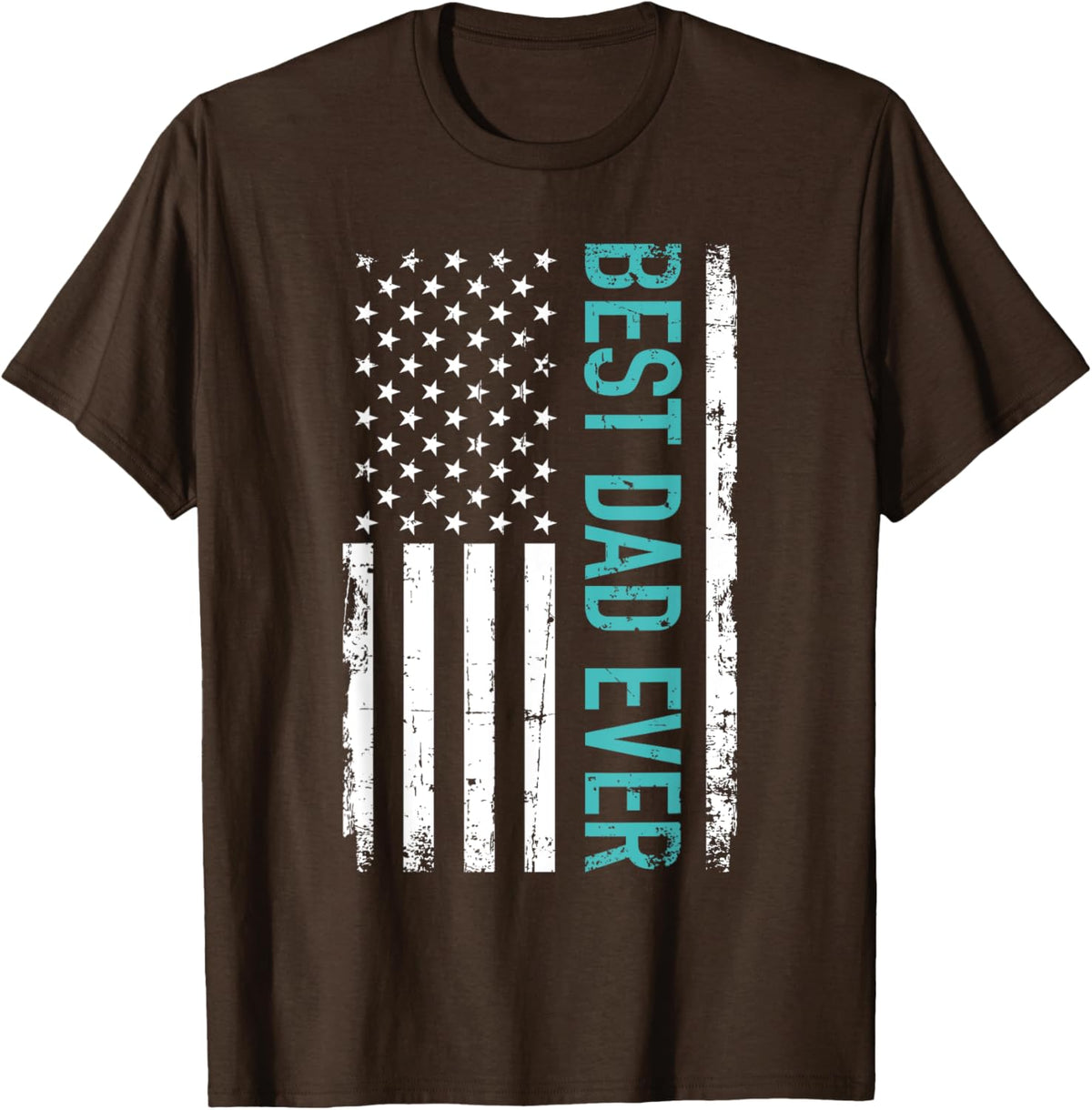Father&#39;s day Best dad ever with US american flag Short Sleeve