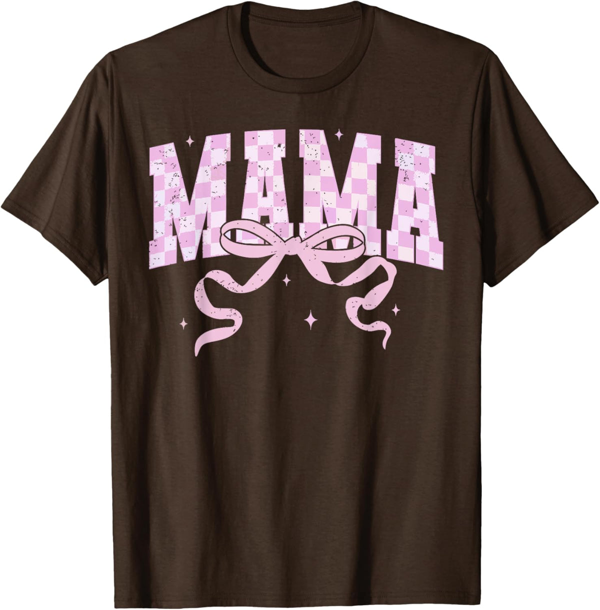 Retro Checkered Mama Coquette Mother&#39;s Day Pink Bow