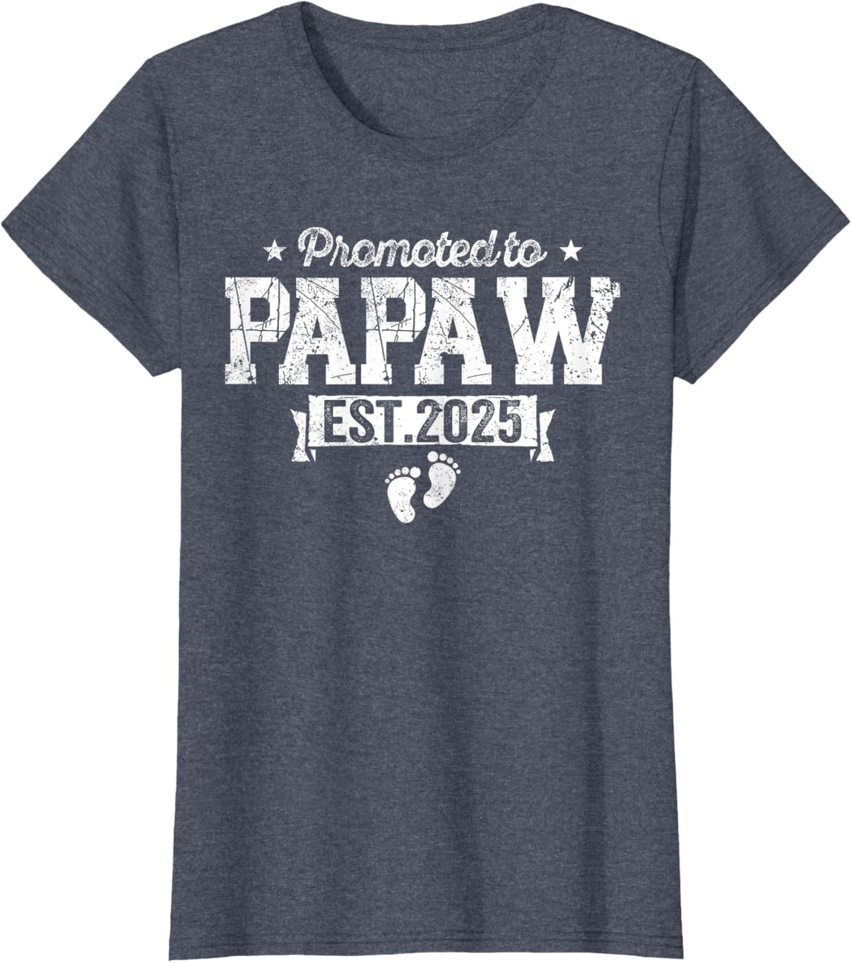 Retro Promoted To Papaw 2025 New Papaw First Father&#39;s Day T-Shirt, Small, Black