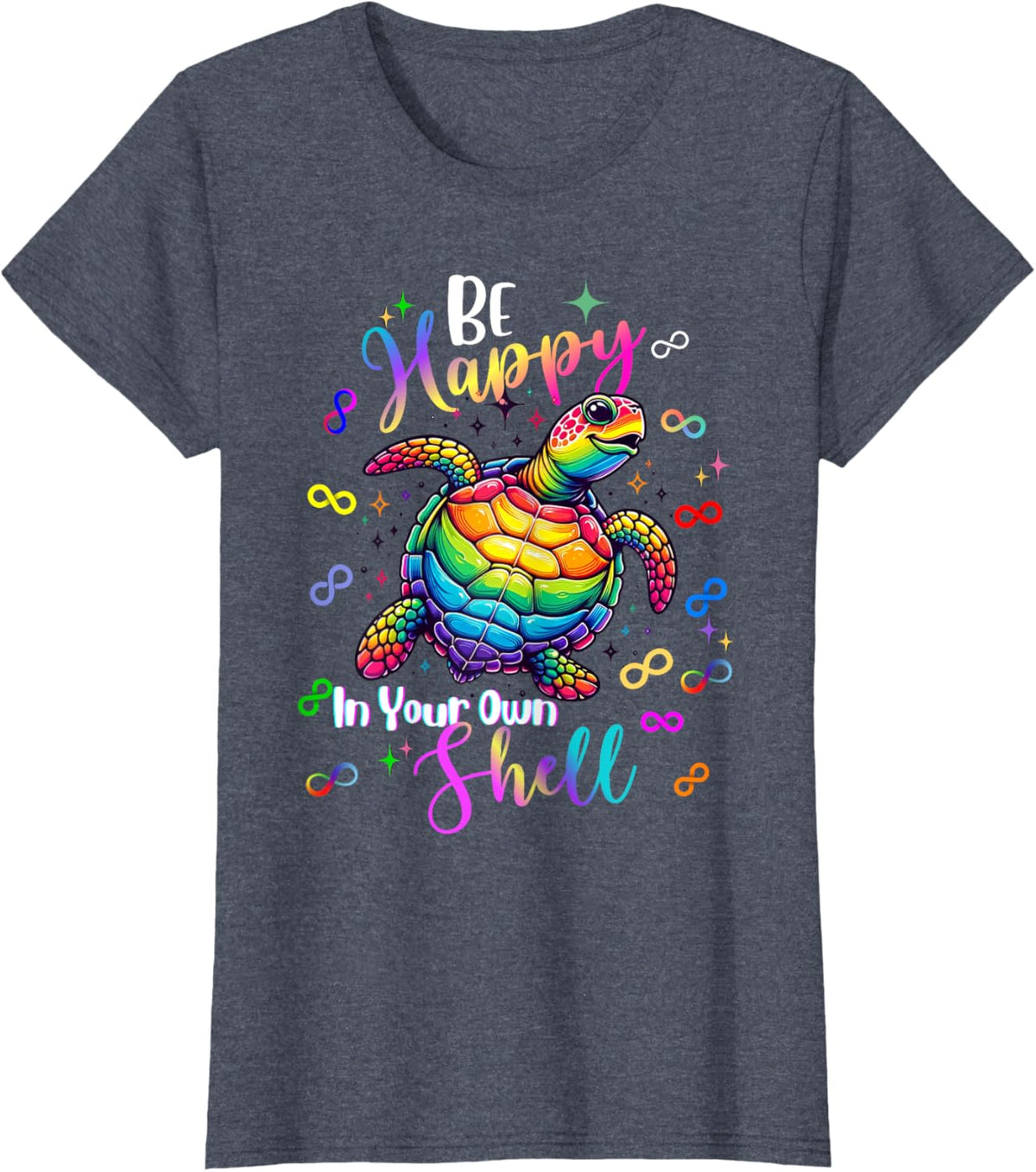 Rainbow Turtle Be Happy In Your Own Shell Autism Awareness