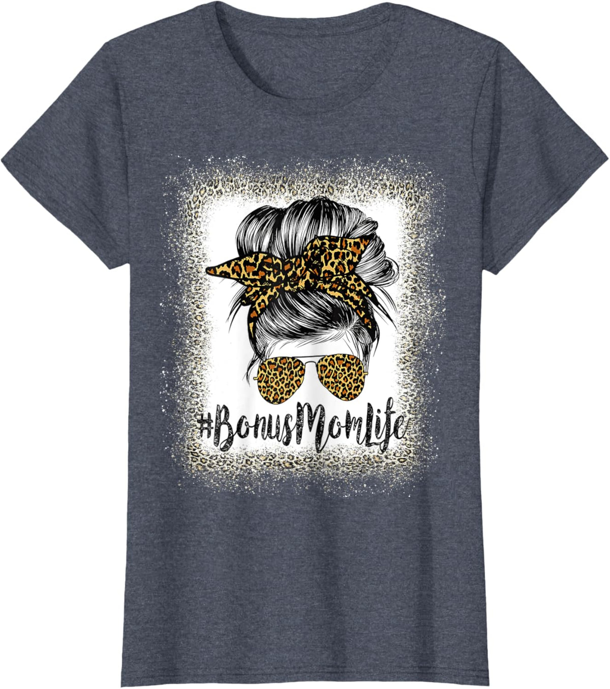 Bonus Mom Life Hair Bandana Glasses Leopard Mother&#39;s Day T