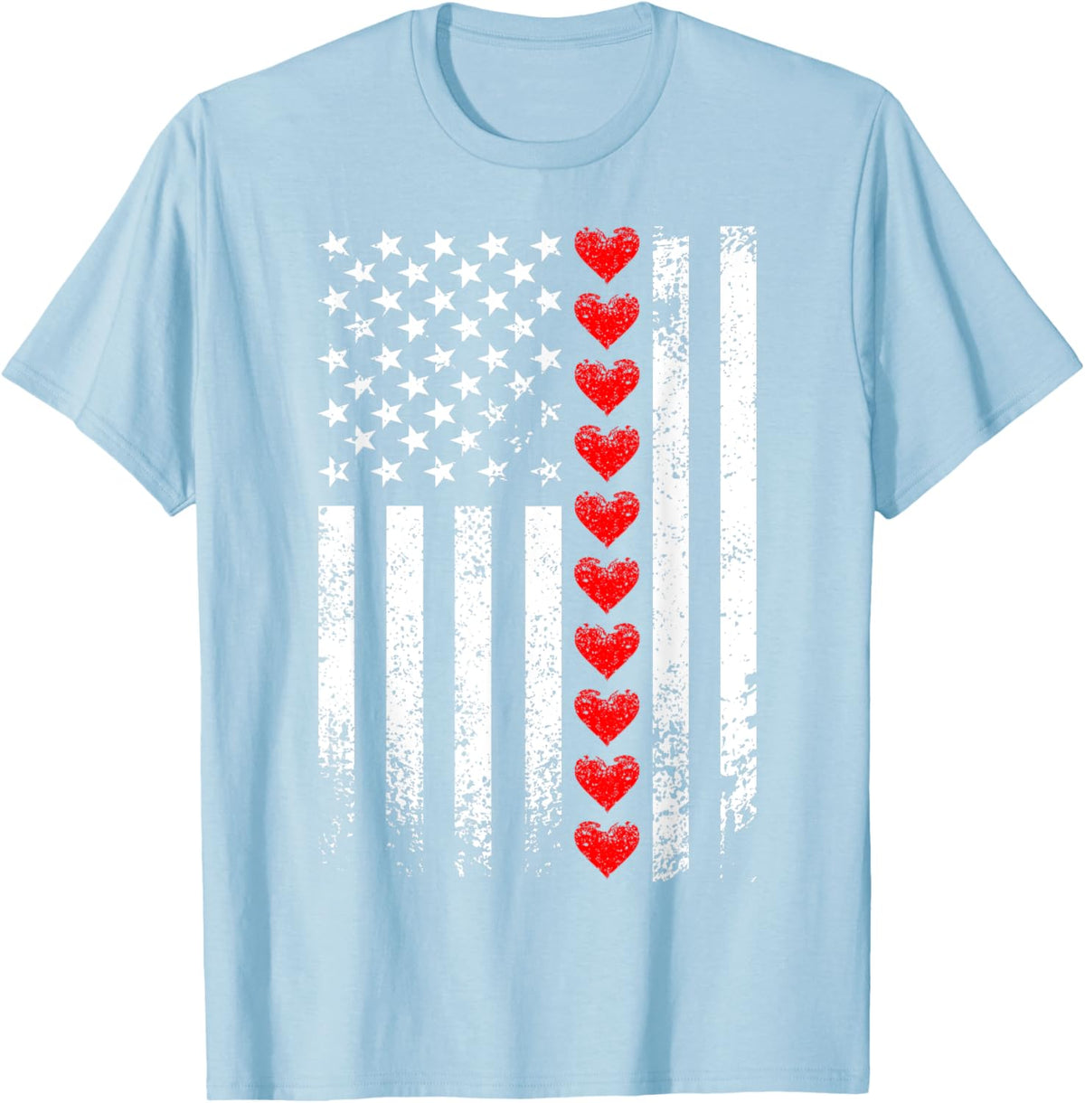 Vintage Valentines Day American Flag Hearts Mens Boys Kids
