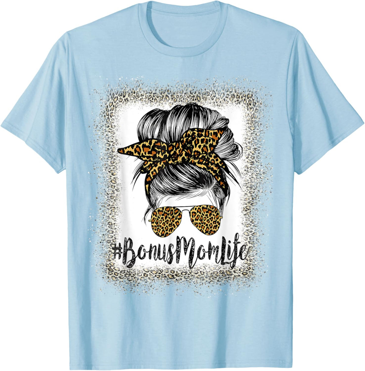 Bonus Mom Life Hair Bandana Glasses Leopard Mother&#39;s Day T