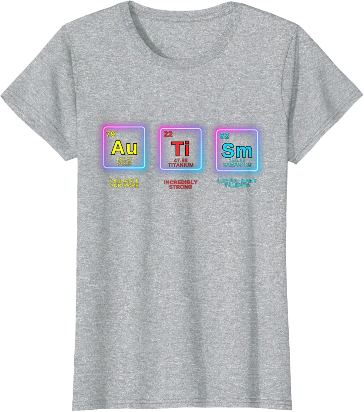 Autism Awareness Kids Women Men Elements Periodic Table ASD