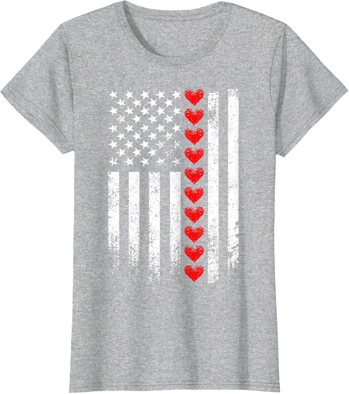 Vintage Valentines Day American Flag Hearts Mens Boys Kids