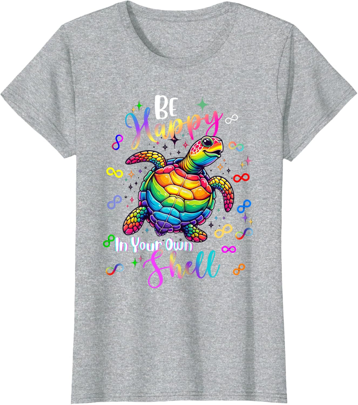 Rainbow Turtle Be Happy In Your Own Shell Autism Awareness