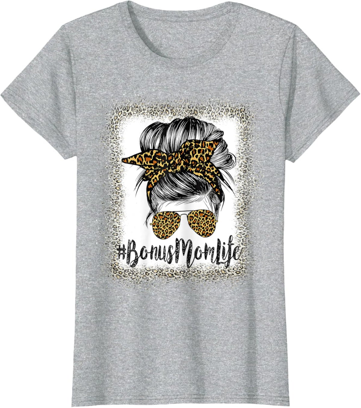 Bonus Mom Life Hair Bandana Glasses Leopard Mother&#39;s Day T