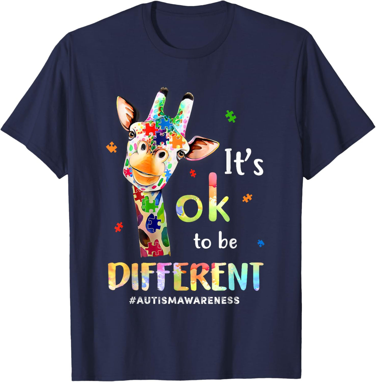 Its Ok To Be Different Autism Awareness Giraffe