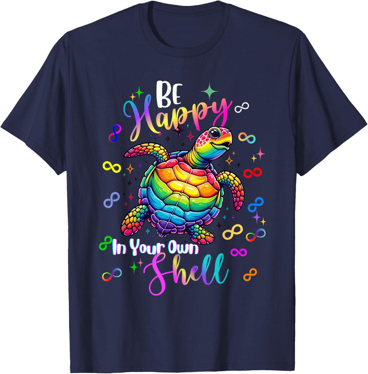 Rainbow Turtle Be Happy In Your Own Shell Autism Awareness