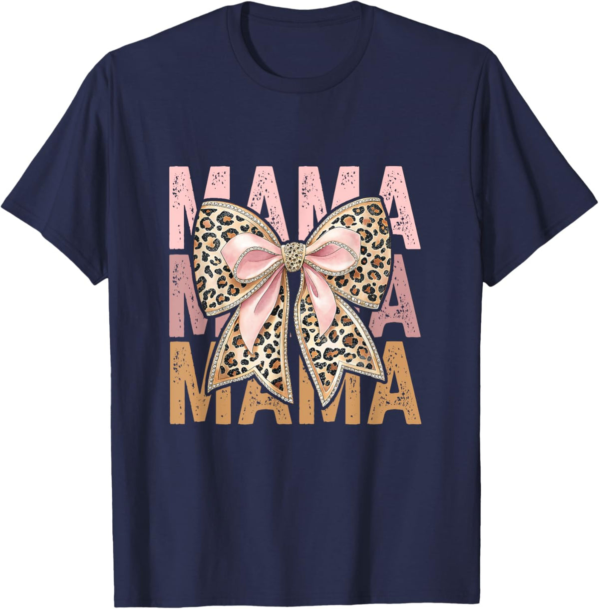Retro Leopard Mama,Cute Mom Retro Coquette Bow Mother&#39;s Day