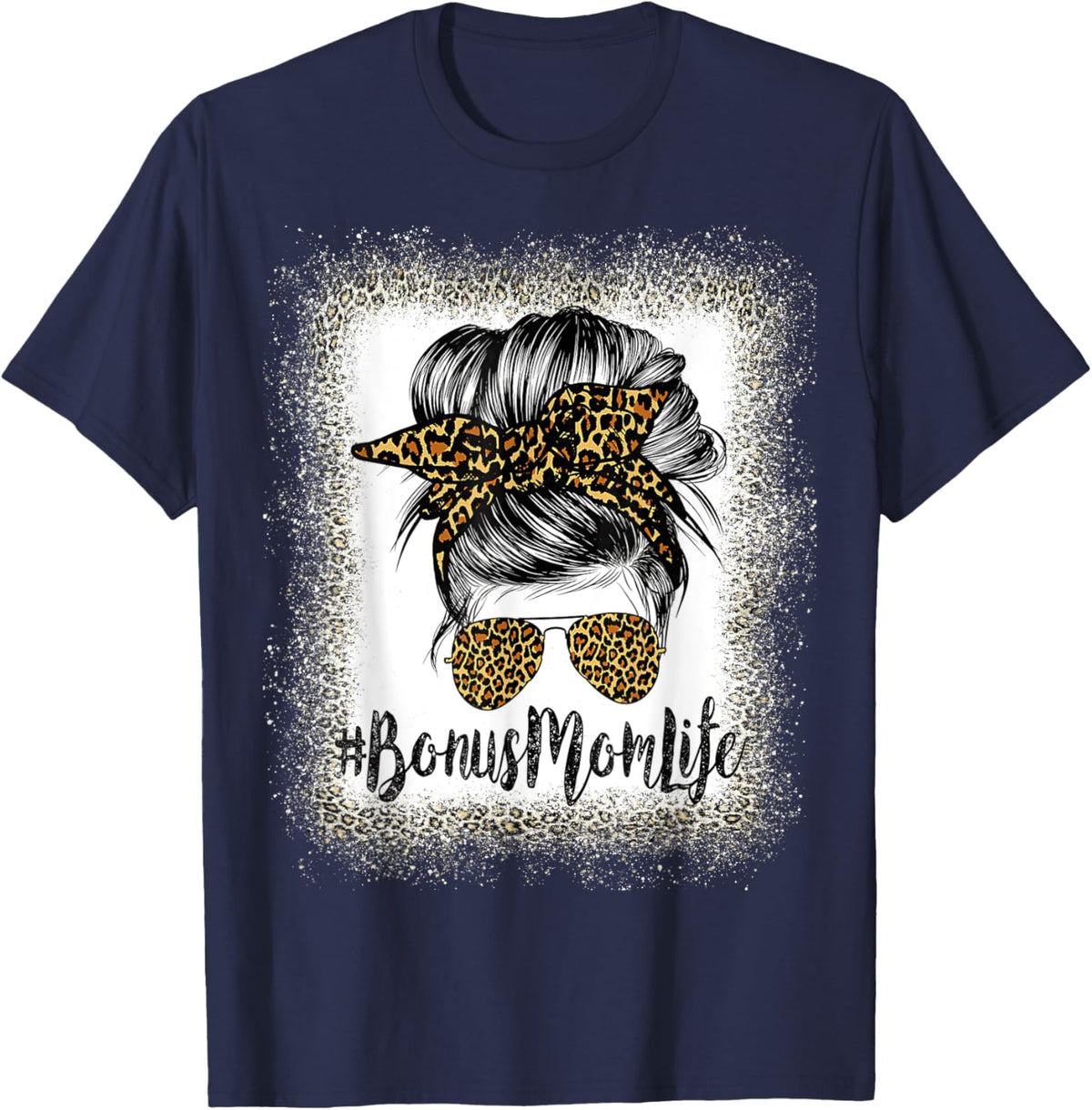 Bonus Mom Life Hair Bandana Glasses Leopard Mother&#39;s Day T