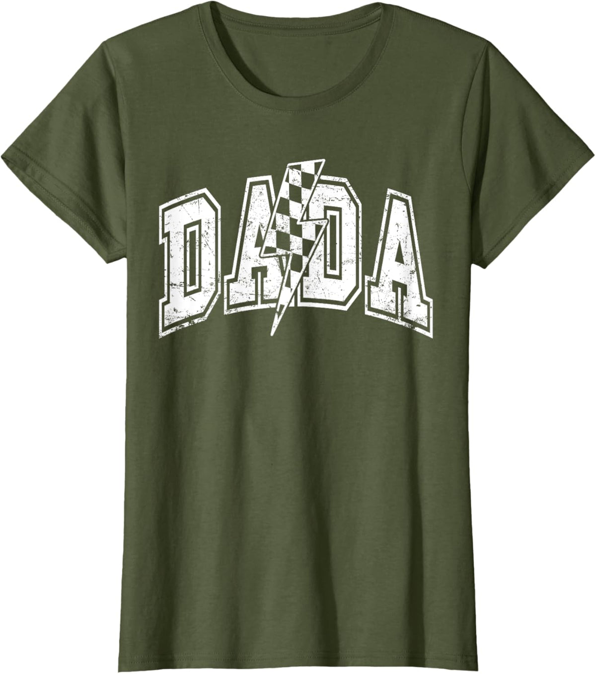 Dada Lightning Bolt Checkered Varsity Dad Men Father&#39;s Day