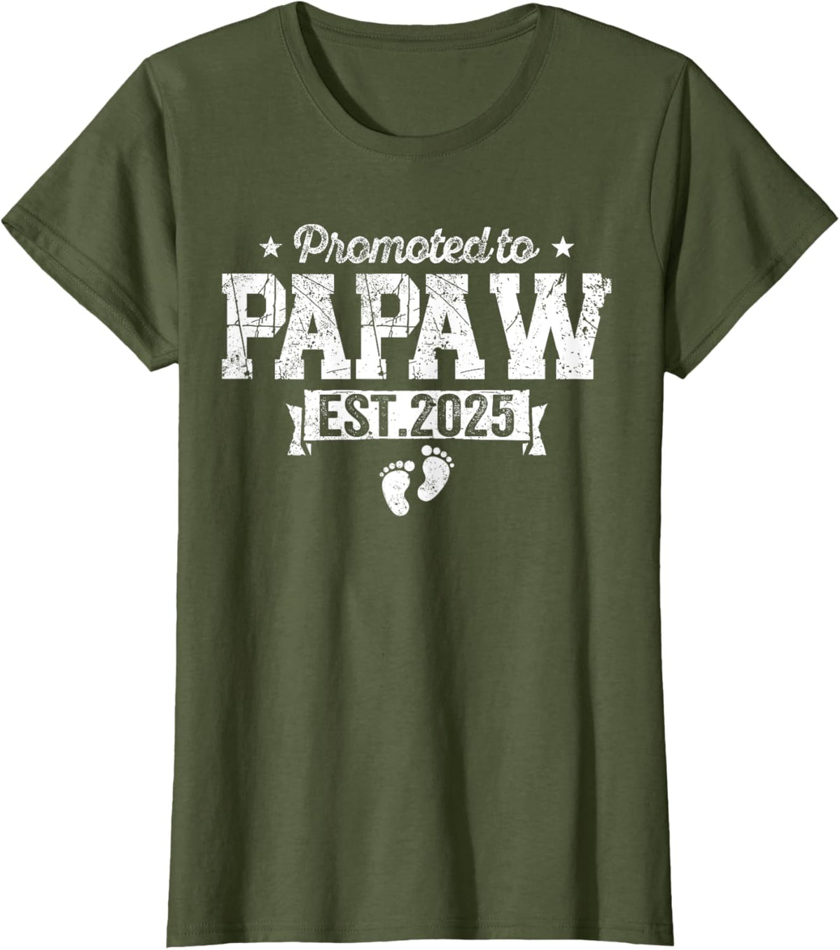 Retro Promoted To Papaw 2025 New Papaw First Father&#39;s Day T-Shirt, Small, Black