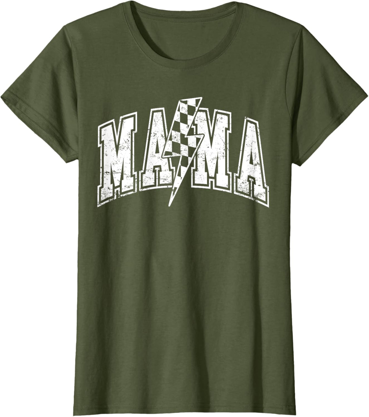 Mama Lightning Bolt Checkered Varsity Mom Women Mother&#39;s Day Mother Shirt