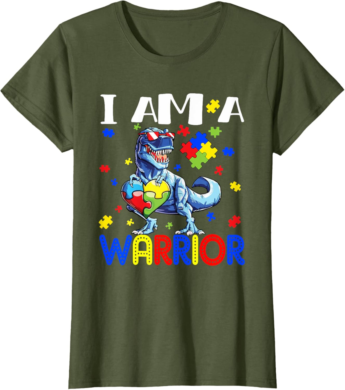 I Am A Warrior Autism Boys Family Dinosaur Autism Awareness