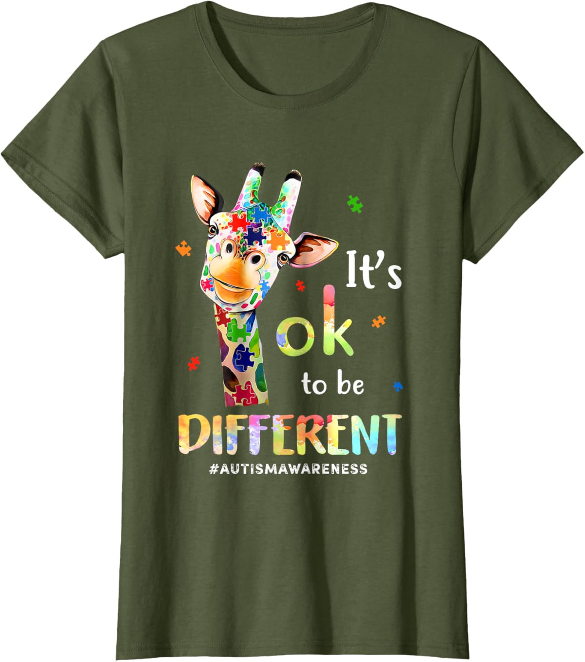 Its Ok To Be Different Autism Awareness Giraffe