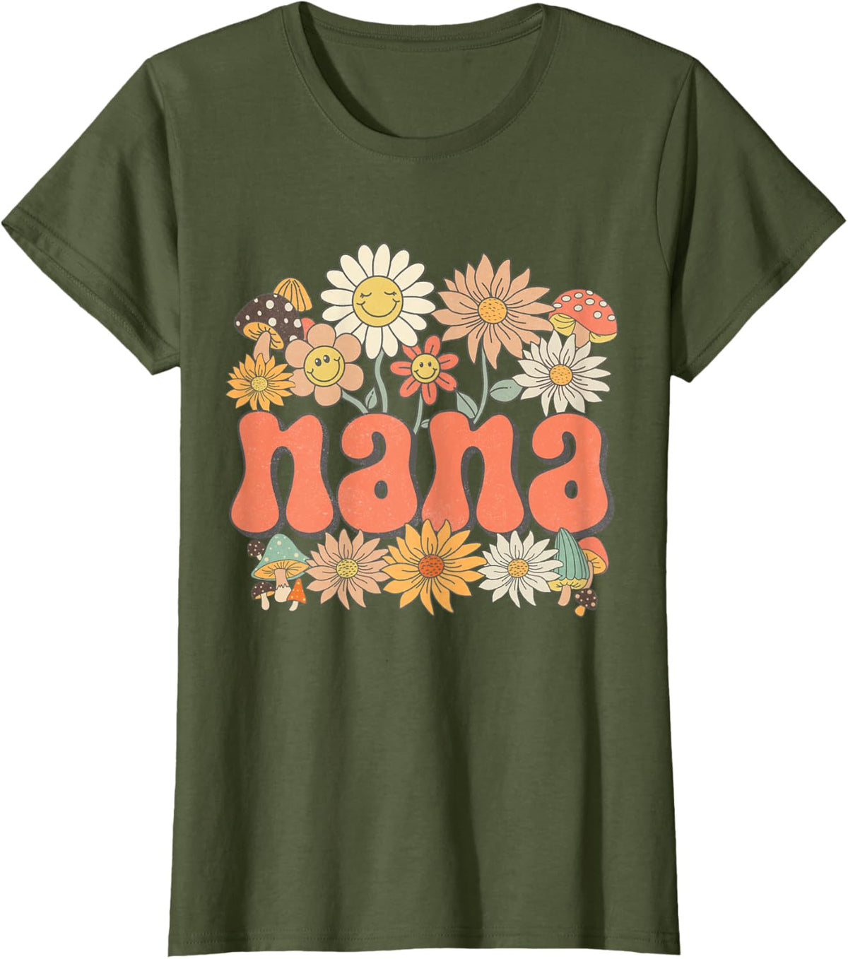 Groovy Nana Floral Hippie Retro Daisy Flower Mother&#39;s Day